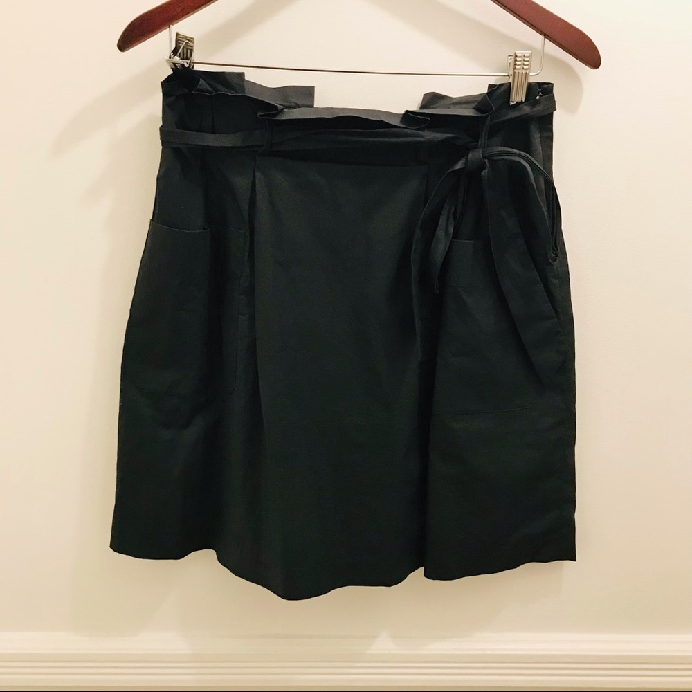 Theory Peruvia Paperbag Skirt 4 black bow tie
